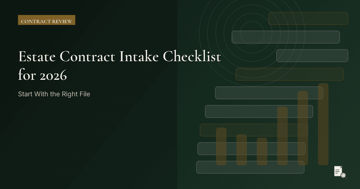 Editorial image for Estate Contract Intake Checklist for 2026