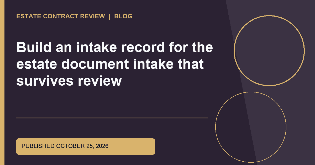 Editorial image for Build an intake record for the estate document intake that survives review