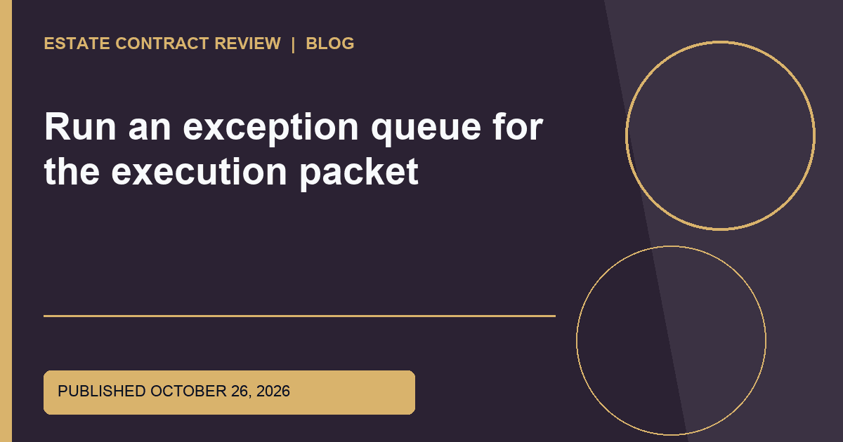 Editorial image for Run an exception queue for the execution packet